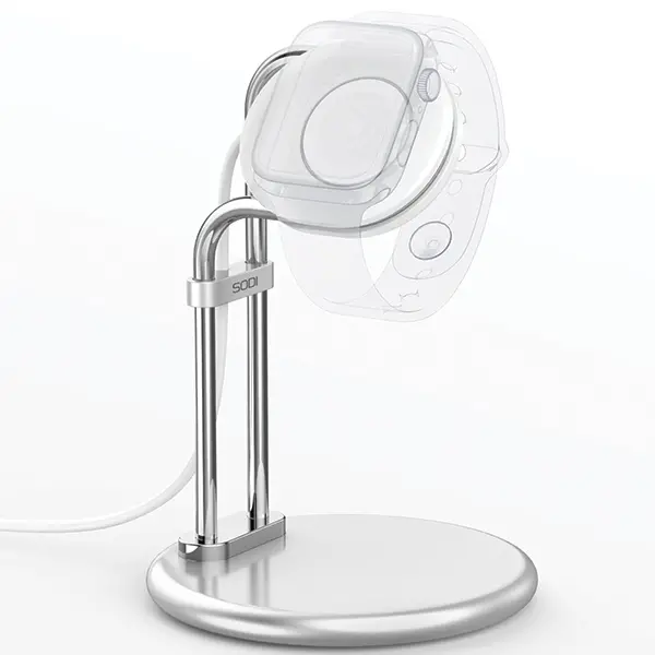 Ładowarka indukcyjna SODI na Apple Watch Srebrny