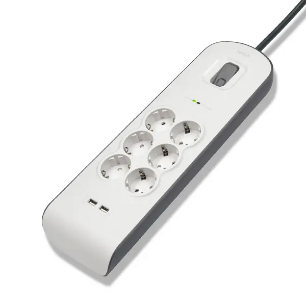 Listwa Belkin BSV604VF2M 6 gniazd 2x USB-A 2m Biały