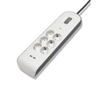 Listwa Belkin BSV604VF2M 6 gniazd 2x USB-A 2m Biały