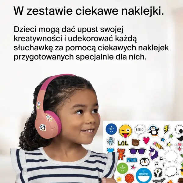 Słuchawki bezprzewodowe Belkin SoundForm Mini dla dzieci Nauszne Bluetooth 5.3 Różowy