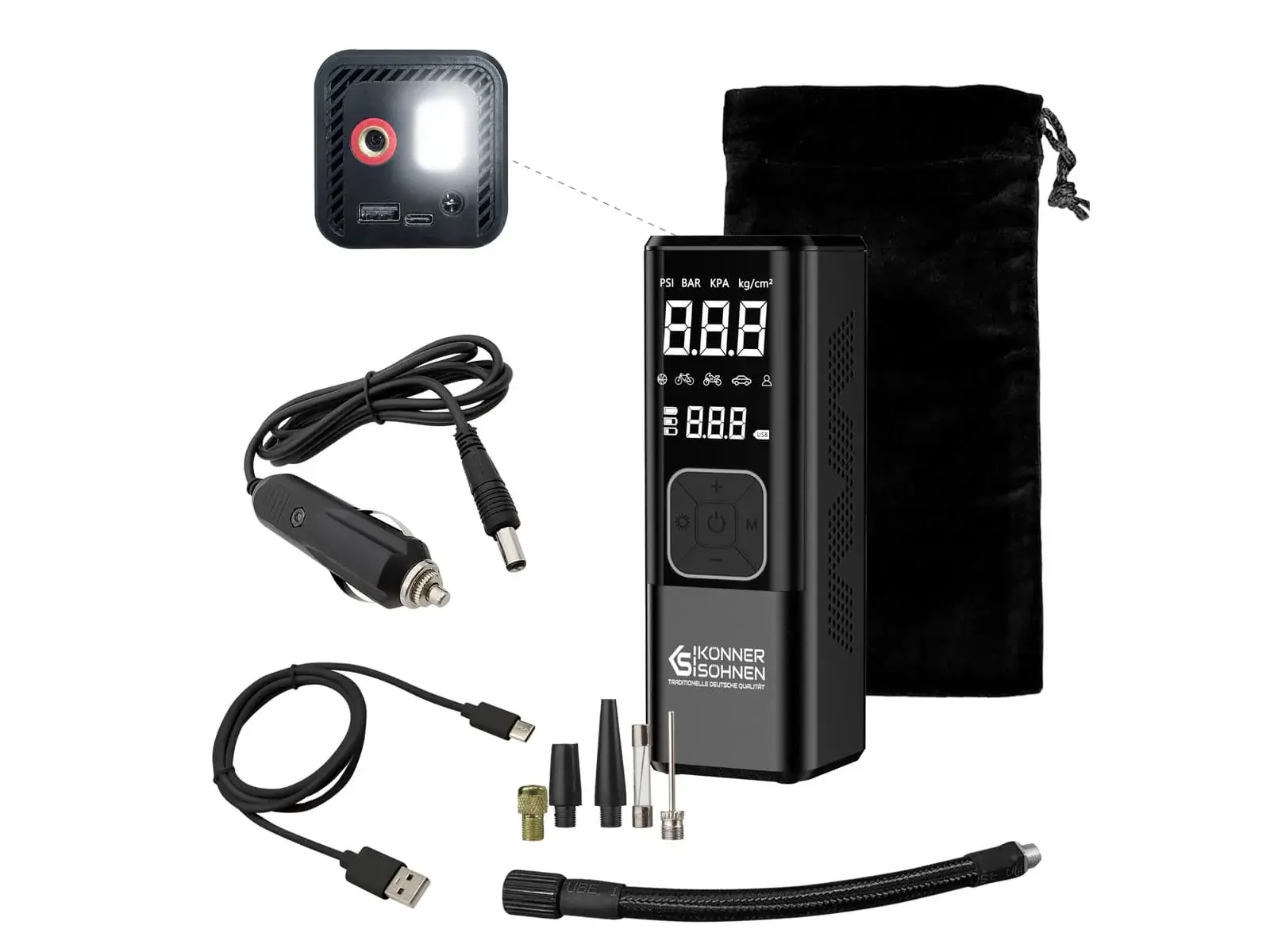 Powerbank Konner & Sohnen KS P20 Kompresor 6000mAh 10W Czarny
