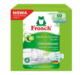 Tabletki do zmywarki Frosch All in 1 limonkowe 50szt