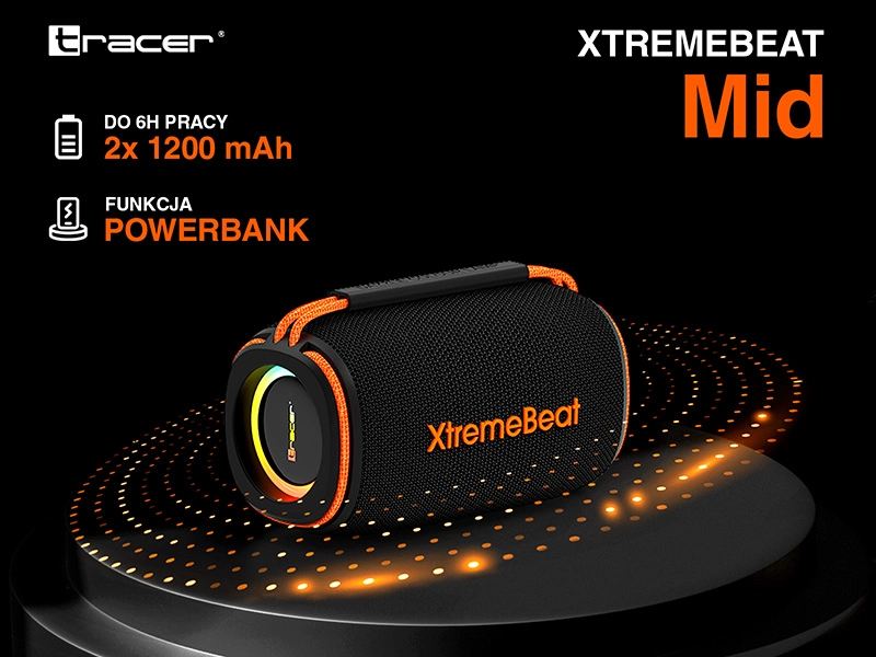 Głośnik Bluetooth Tracer XtremeBeat Mid 15W Czarny