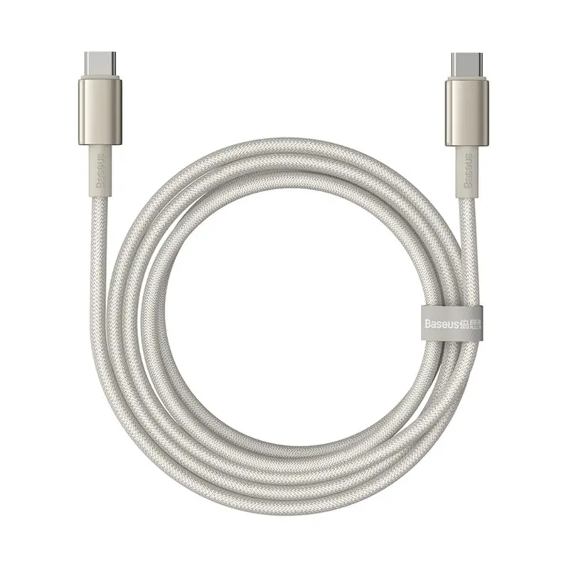 Kabel Baseus USB-C do USB-C Tungsten Gold 100W 2m Złoty