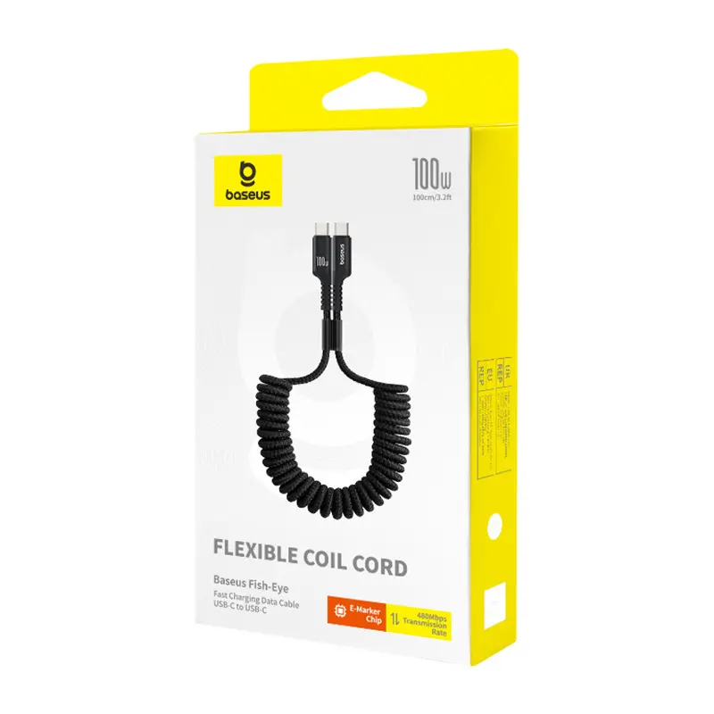 Kabel Baseus USB-C do USB-C Fish-Eye 100W 1m Czarny