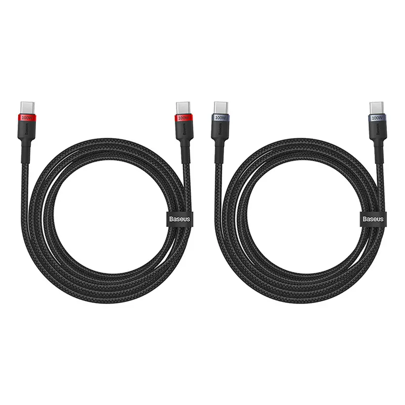 Kabel Baseus Cafule USB-C do USB-C 100W 2m 2szt Czerwono-czarny Szaro-czarny