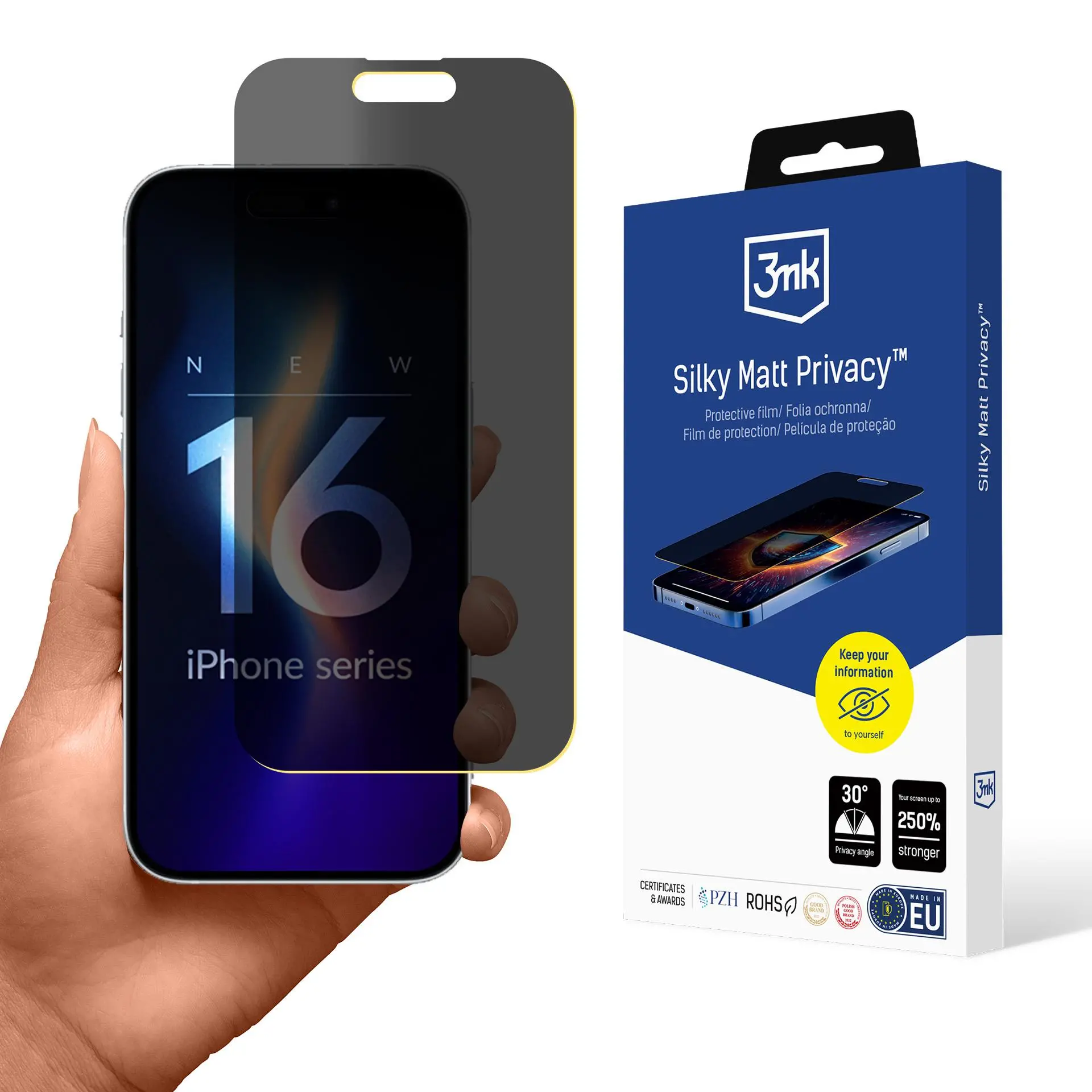Folia ochronna 3mk SilkyMatt Privacy do iPhone 16 Pro