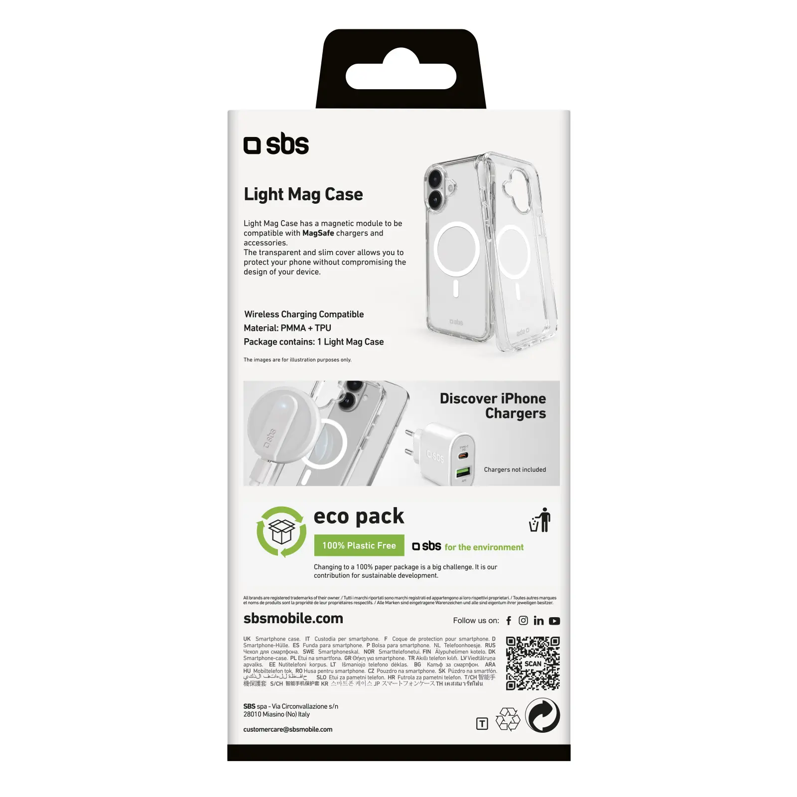 Etui SBS Light Mag do iPhone 16 Plus Przezroczysty
