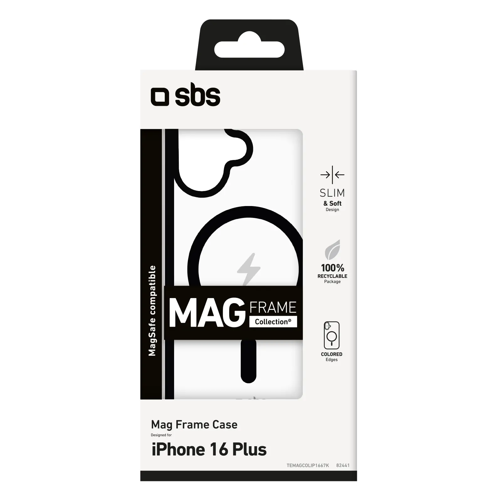 Etui SBS Mag Frame TEMAGCOLIP1667K do iPhone 16 Plus Czarny
