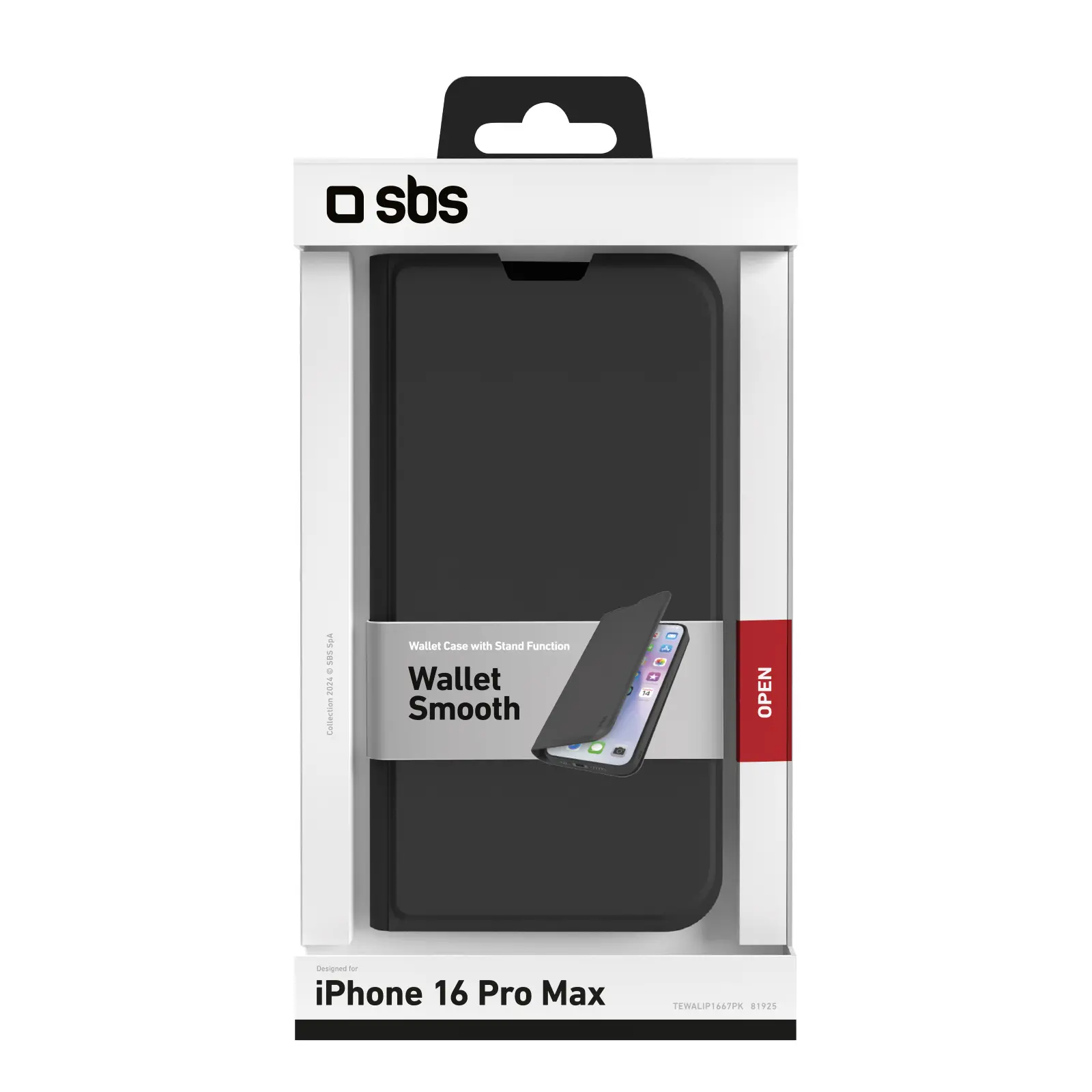 Etui SBS Smooth Wallet TEWALIP1667PK do iPhone 16 Pro Max Czarny