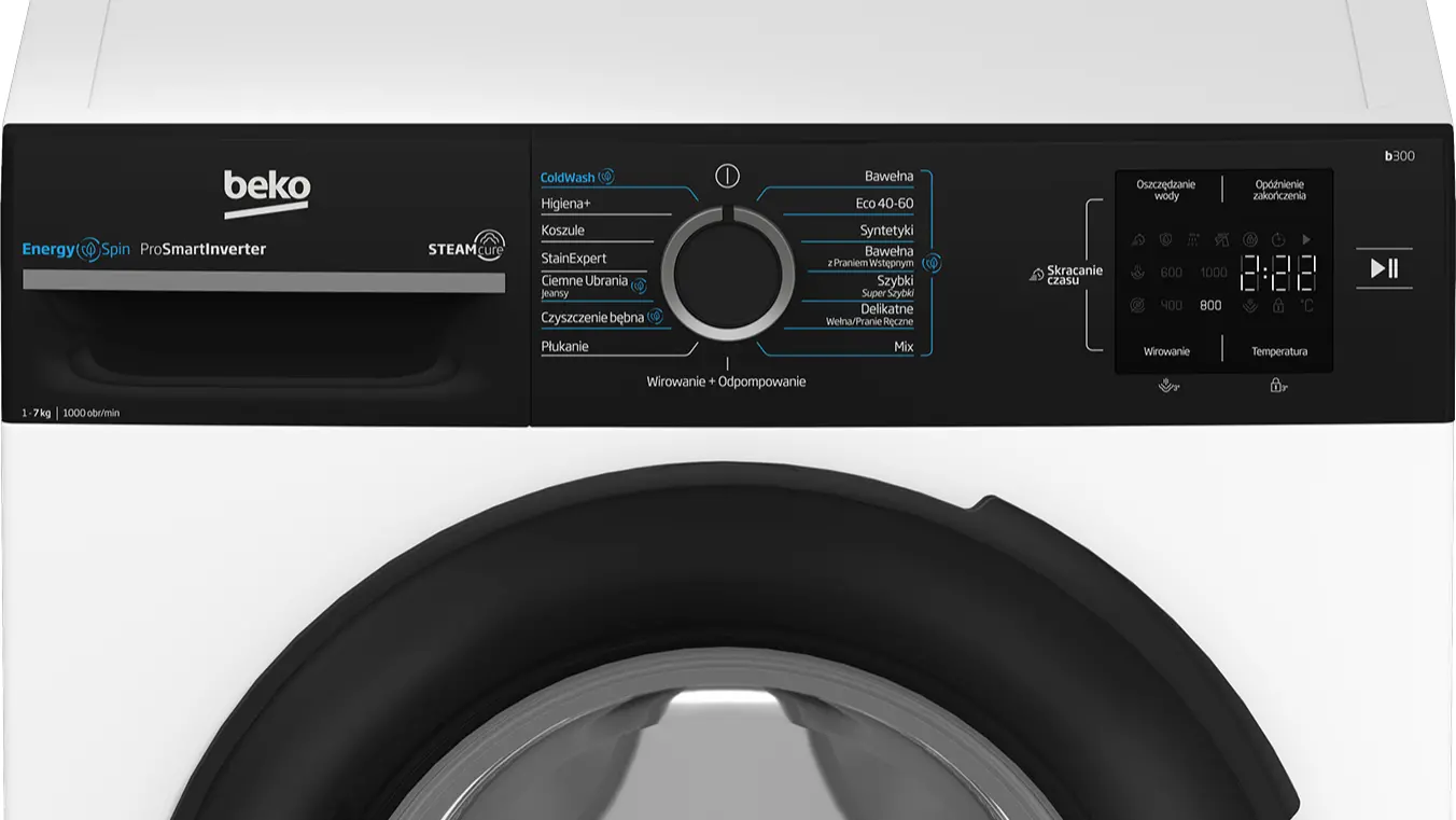 Pralka Beko b300 BM3WFSU37015WBPB EnergySpin Slim 7kg 1000obr/min