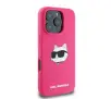 Etui Karl Lagerfeld hardcase Silicone Choupette Head Print MagSafe iPhone 16 Pro Max Fuksja