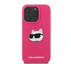 Etui Karl Lagerfeld hardcase Silicone Choupette Head Print MagSafe iPhone 16 Pro Max Fuksja
