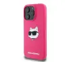 Etui Karl Lagerfeld hardcase Silicone Choupette Head Print MagSafe iPhone 16 Pro Max Fuksja