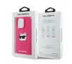 Etui Karl Lagerfeld hardcase Silicone Choupette Head Print MagSafe iPhone 16 Pro Max Fuksja