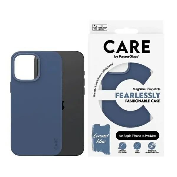 Etui PanzerGlass Fearlessly Fashionable do iPhone 16 Pro Max Niebieski
