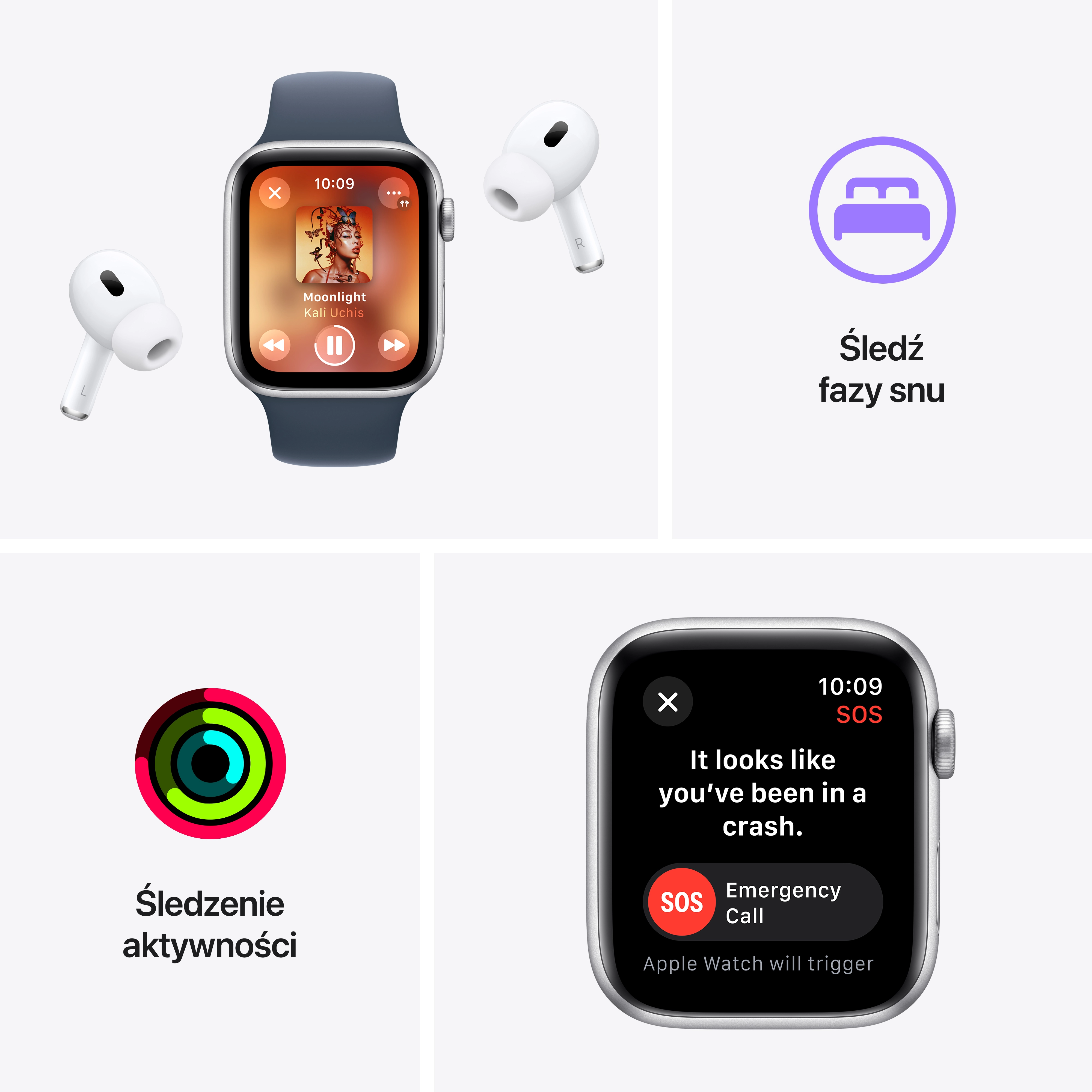 Apple Watch SE 2gen GPS koperta 40mm z aluminium Północ pasek sportowy Północ M/L