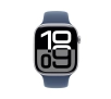 Apple Watch Series 10 GPS + Cellular koperta 46mm aluminium srebrne pasek sportowy denim S/M