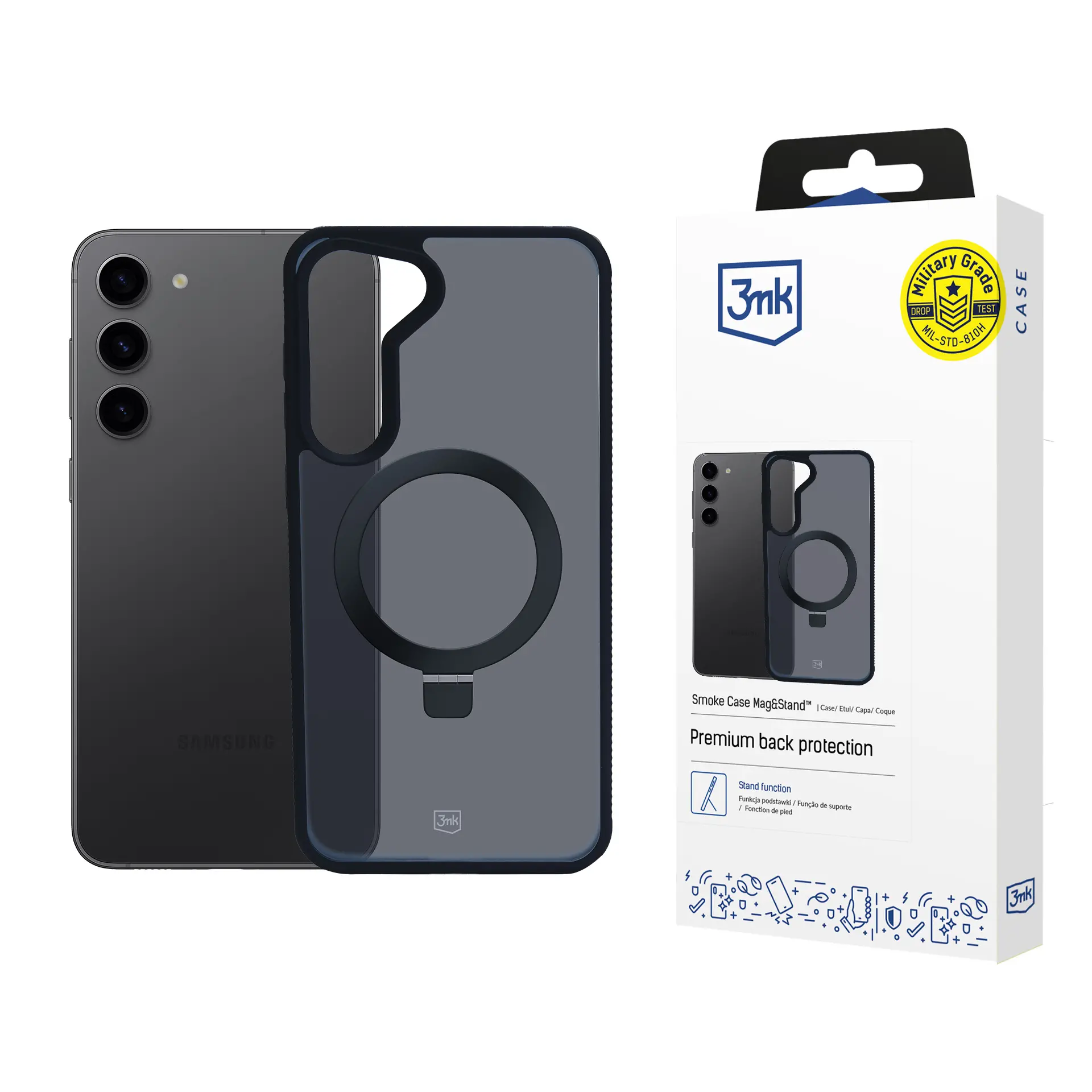 Etui 3mk Smoke Case Mag&Stand do Galaxy S24 Plus Czarny