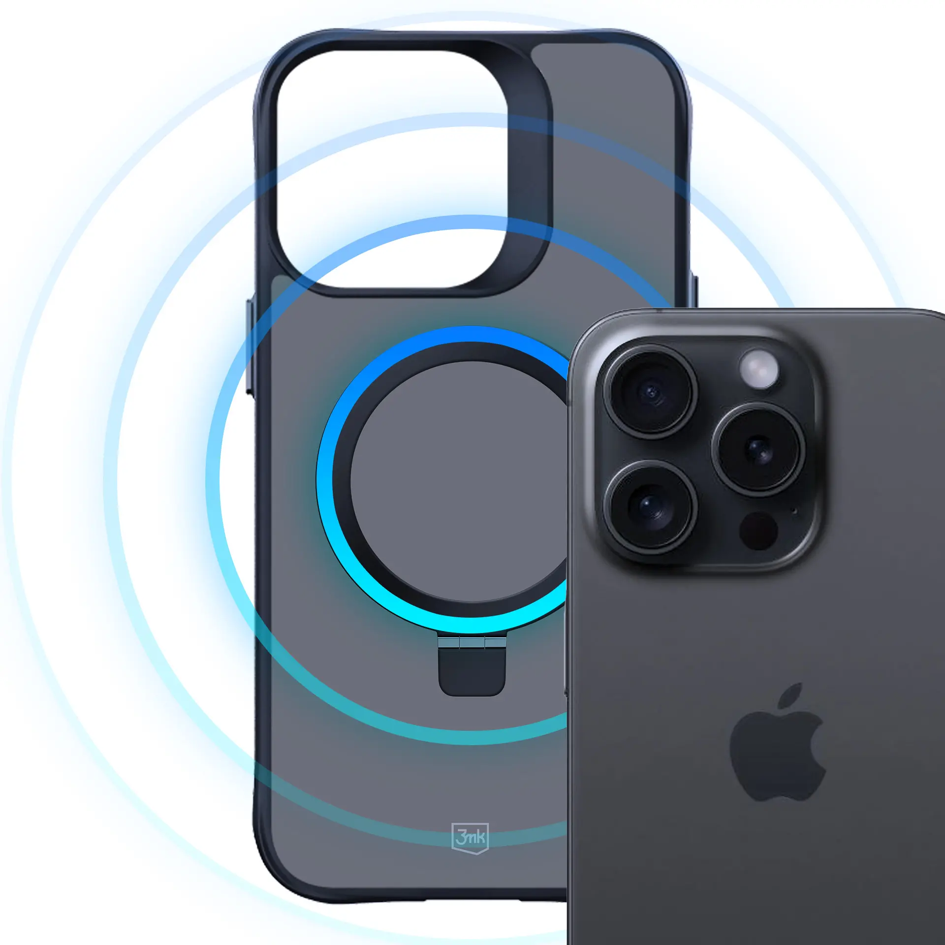Etui 3mk Smoke Case Mag&Stand do iPhone 15 Pro Max Czarny