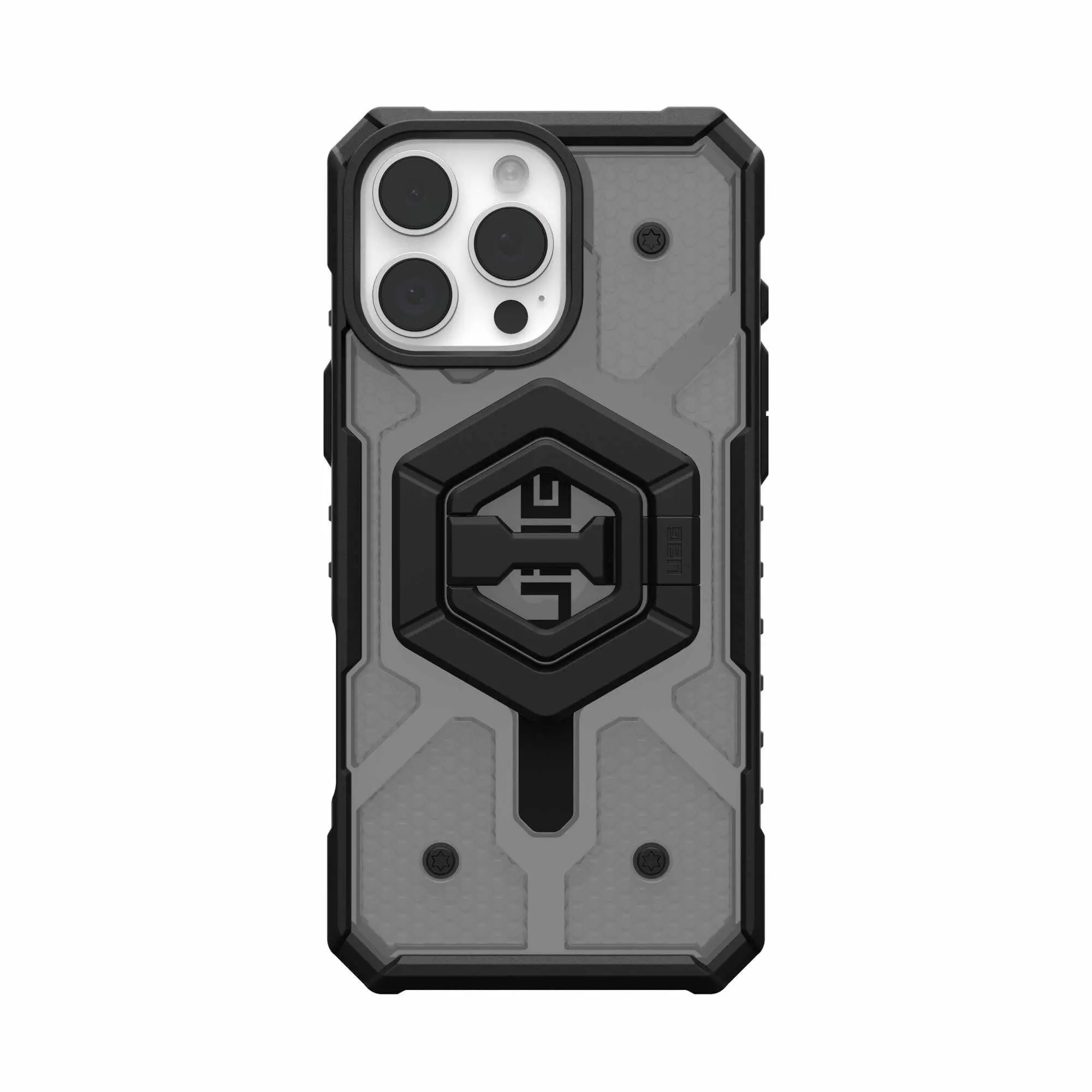 Etui UAG Bundle Pathfinder Clear Case Magsafe agnetic Ring with Stand & Grip do iPhone 16 Pro Max Ash