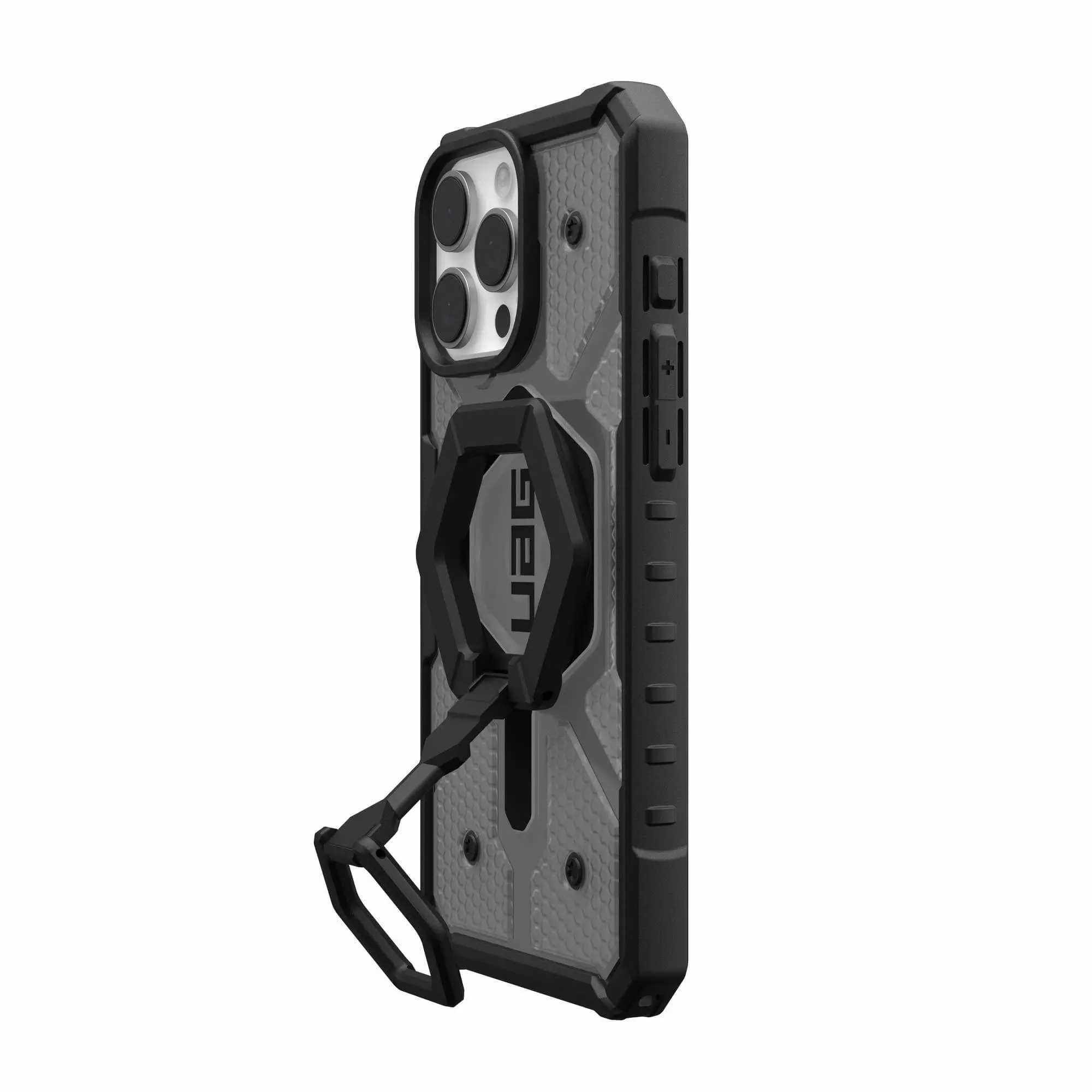Etui UAG Bundle Pathfinder Clear Case Magsafe agnetic Ring with Stand & Grip do iPhone 16 Pro Max Ash