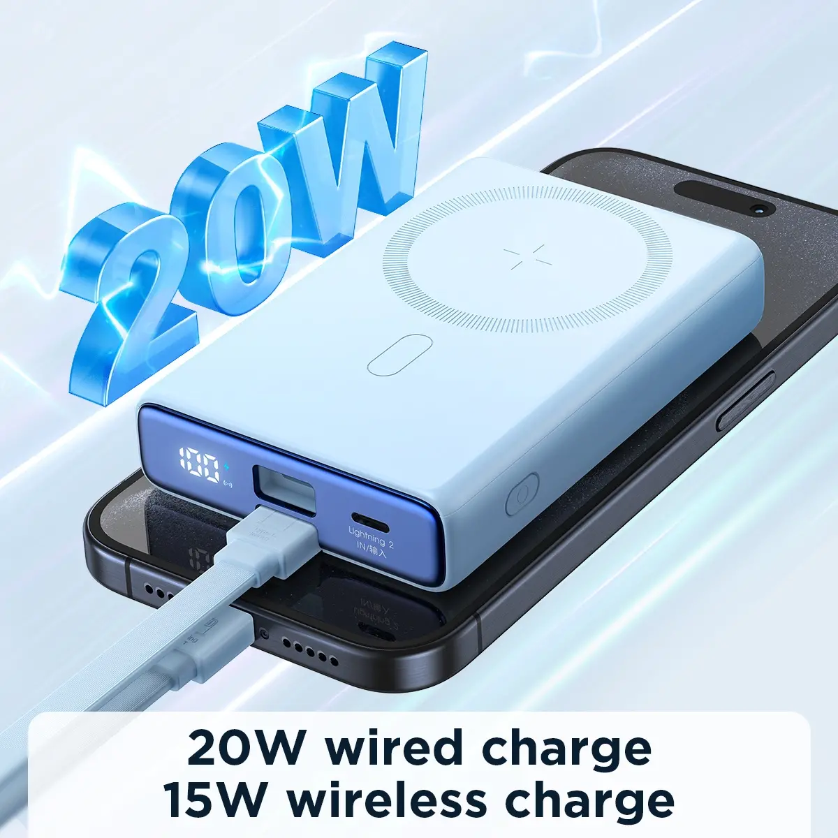 Powerbank Joyroom JR-PBM01 10000mAh 20W Magnetyczny z podstawką Niebieski