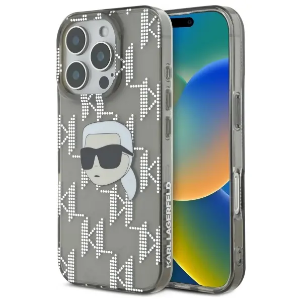 Etui Karl Lagerfeld IML Karl Head Electroplated do iPhone 16 Pro Czarny