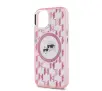Etui Karl Lagerfeld IML Monogram Karl&Choupette Head MagSafe do iPhone 15 Różowy
