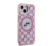 Etui Karl Lagerfeld IML Monogram Karl&Choupette Head MagSafe do iPhone 15 Różowy
