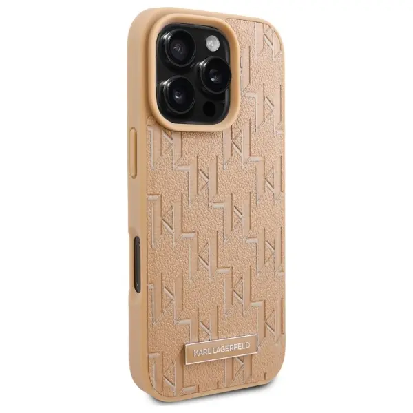Etui Karl Lagerfeld Hot Stamp MagSafe do iPhone 16 Pro Max Beżowy