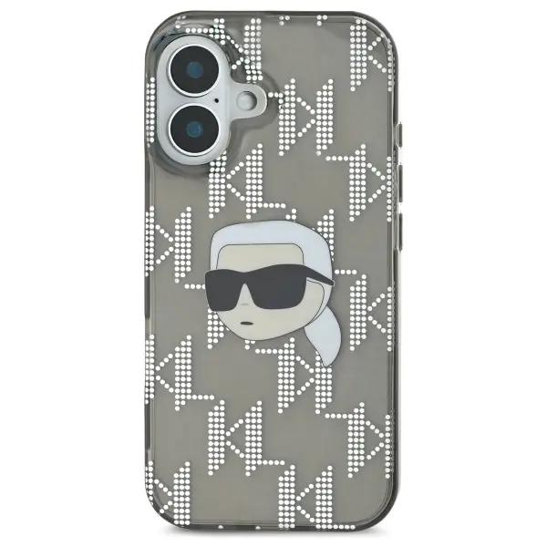Etui Karl Lagerfeld IML Karl Head Electroplated do iPhone 16 Czarny