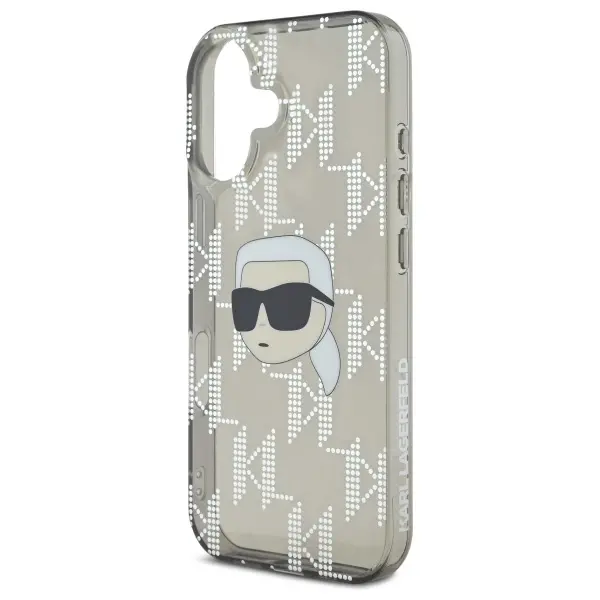 Etui Karl Lagerfeld IML Karl Head Electroplated do iPhone 16 Czarny