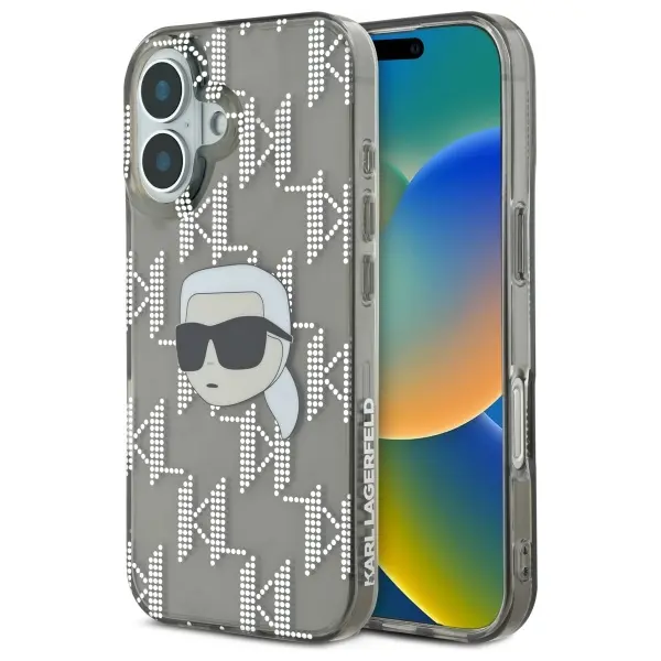 Etui Karl Lagerfeld IML Karl Head Electroplated do iPhone 16 Czarny
