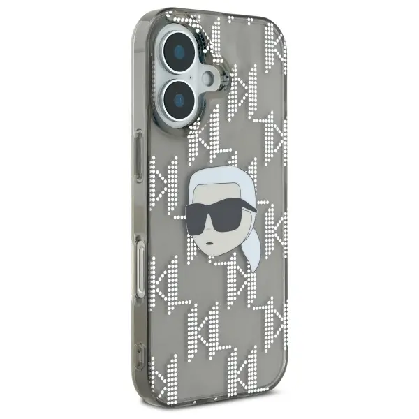 Etui Karl Lagerfeld IML Karl Head Electroplated do iPhone 16 Czarny