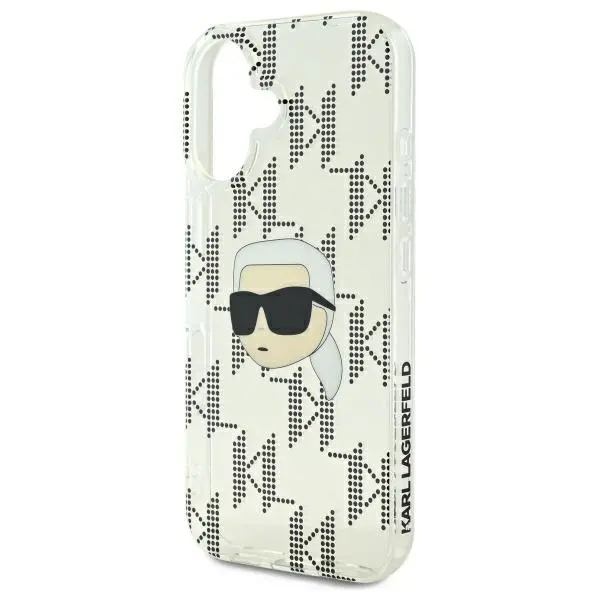 Etui Karl Lagerfeld IML Karl Head Electroplated do iPhone 16 Przezroczysty