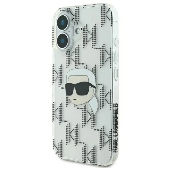 Etui Karl Lagerfeld IML Karl Head Electroplated do iPhone 16 Przezroczysty