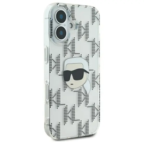 Etui Karl Lagerfeld IML Karl Head Electroplated do iPhone 16 Przezroczysty