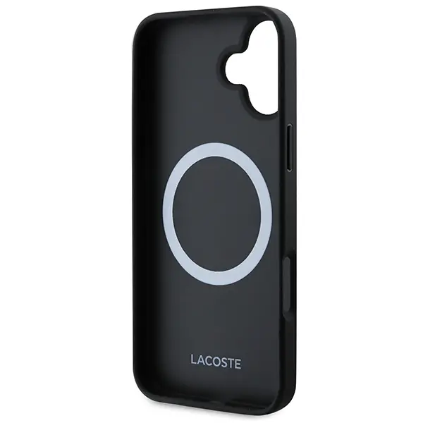 Etui Lacoste Monogram Vintage Logo MagSafe do iPhone 16 Czarny