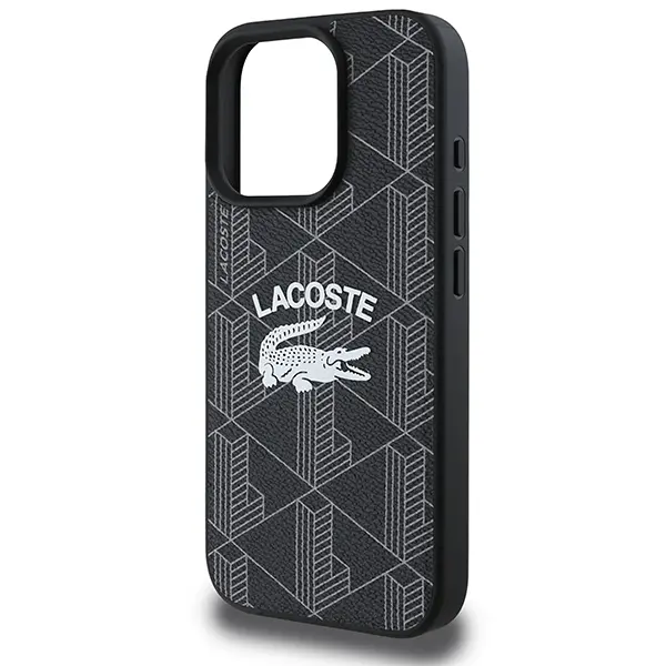 Etui Lacoste Monogram Vintage Logo MagSafe do iPhone 16 Pro Max Czarny