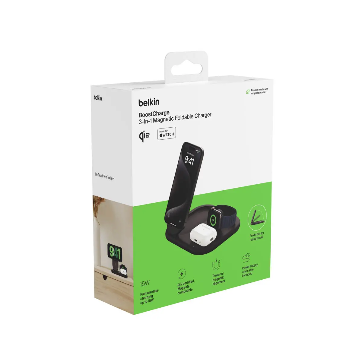 Ładowarka indukcyjna Belkin BoostCharge 3w1 Qi2 15W Czarny
