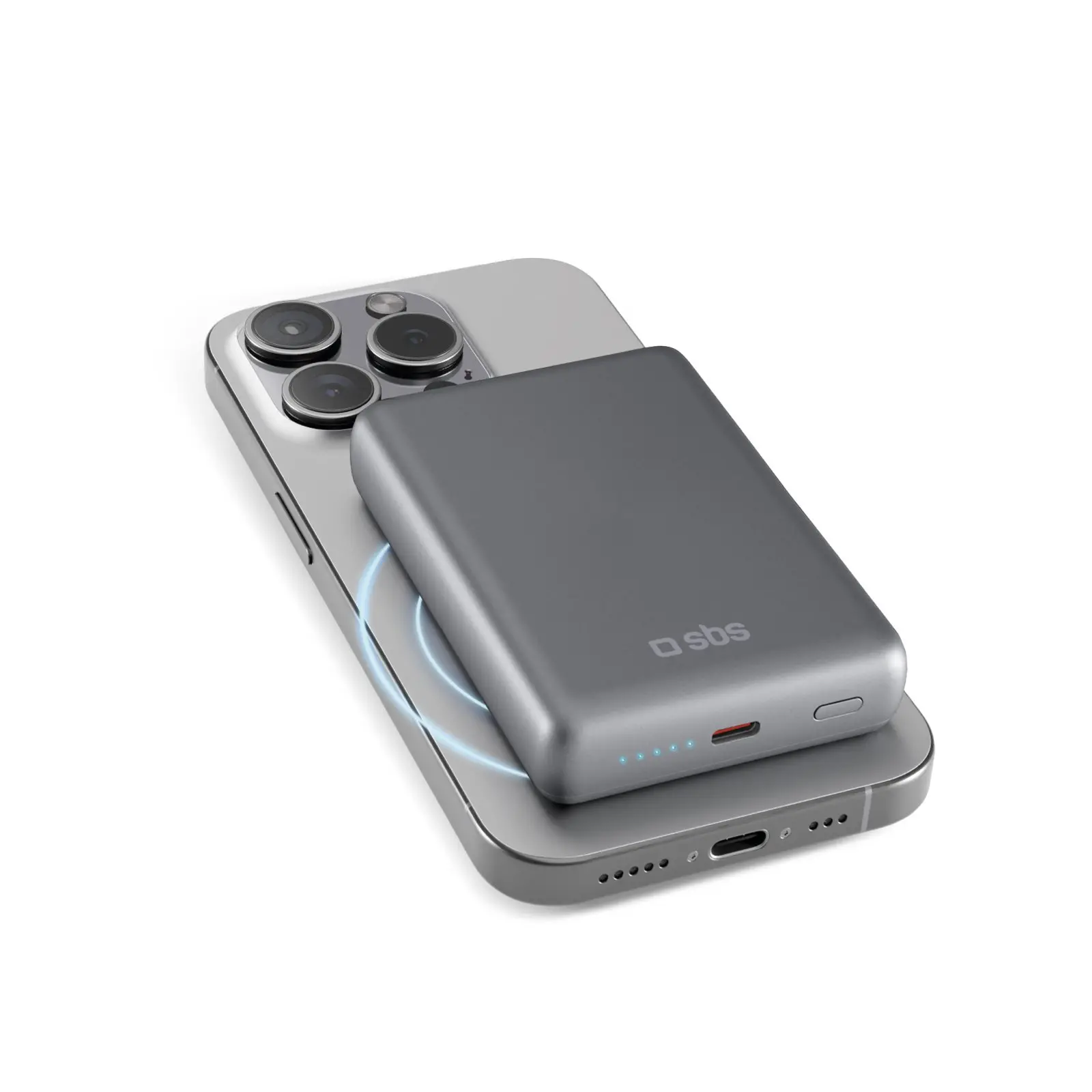 Powerbank SBS TEBB10000MAGSLIM SlimMag 10000mAh PD 20W Szary
