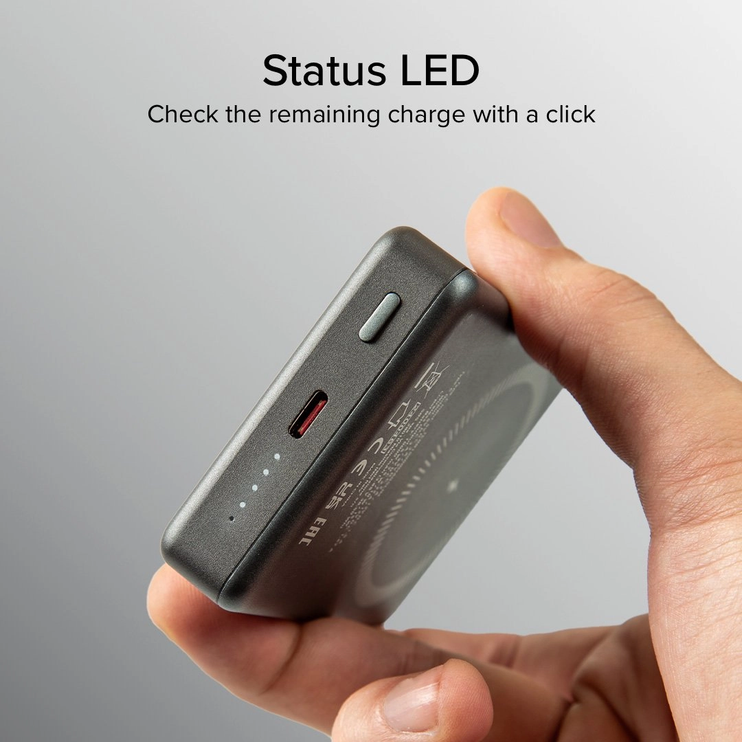 Powerbank SBS TEBB10000MAGSLIM SlimMag 10000mAh PD 20W Szary