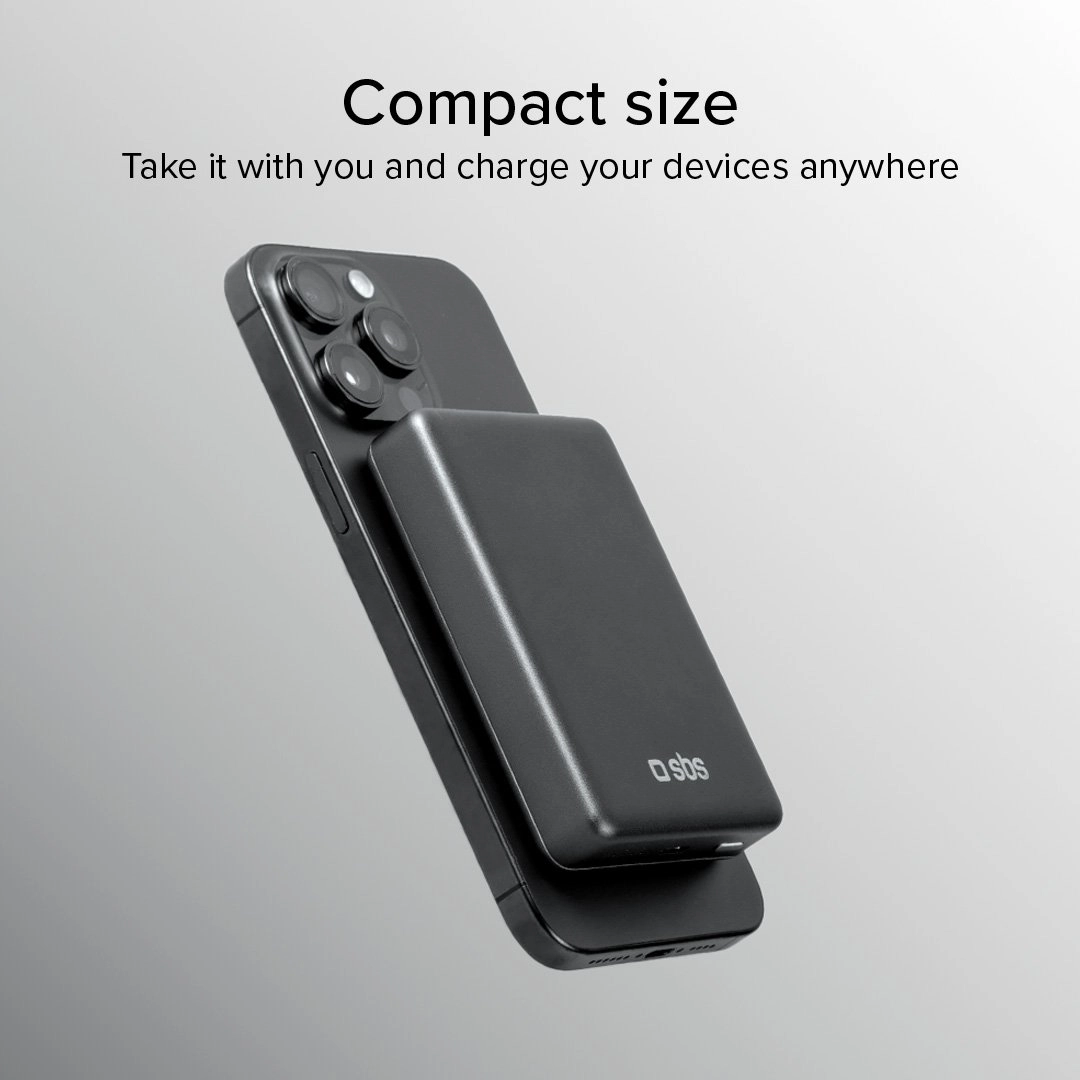 Powerbank SBS TEBB10000MAGSLIM SlimMag 10000mAh PD 20W Szary