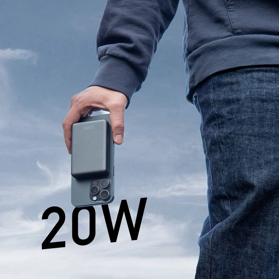 Powerbank SBS TEBB10000MAGSLIM SlimMag 10000mAh PD 20W Szary