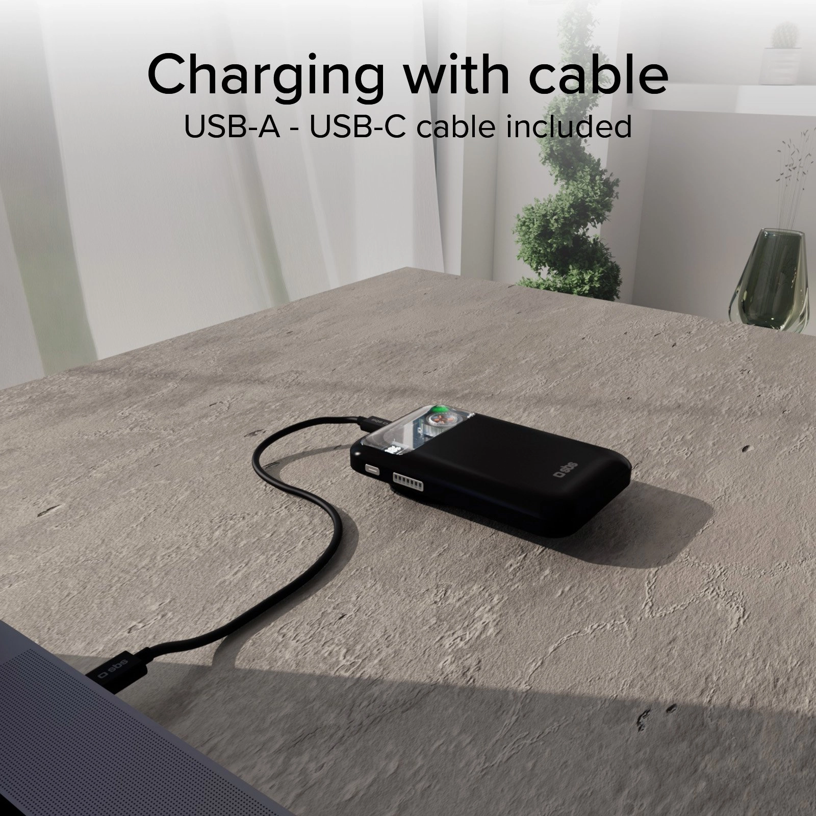 Powerbank SBS TTBB10000FANMAG Frezee Mag 10000mAh PD18W Czarny