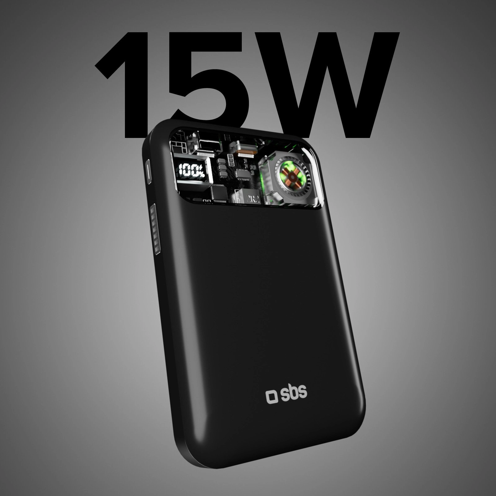Powerbank SBS TTBB10000FANMAG Frezee Mag 10000mAh PD18W Czarny