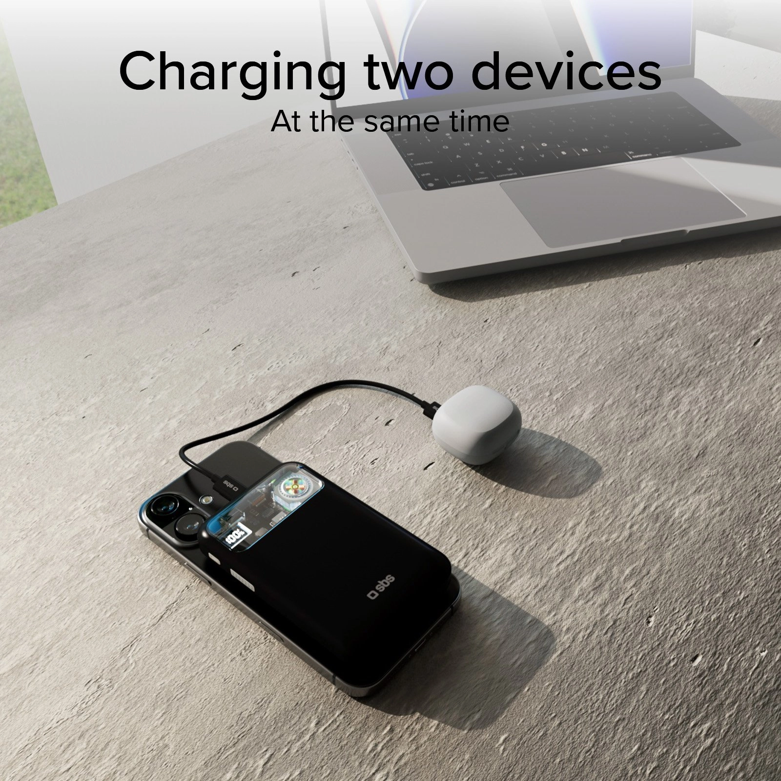 Powerbank SBS TTBB10000FANMAG Frezee Mag 10000mAh PD18W Czarny