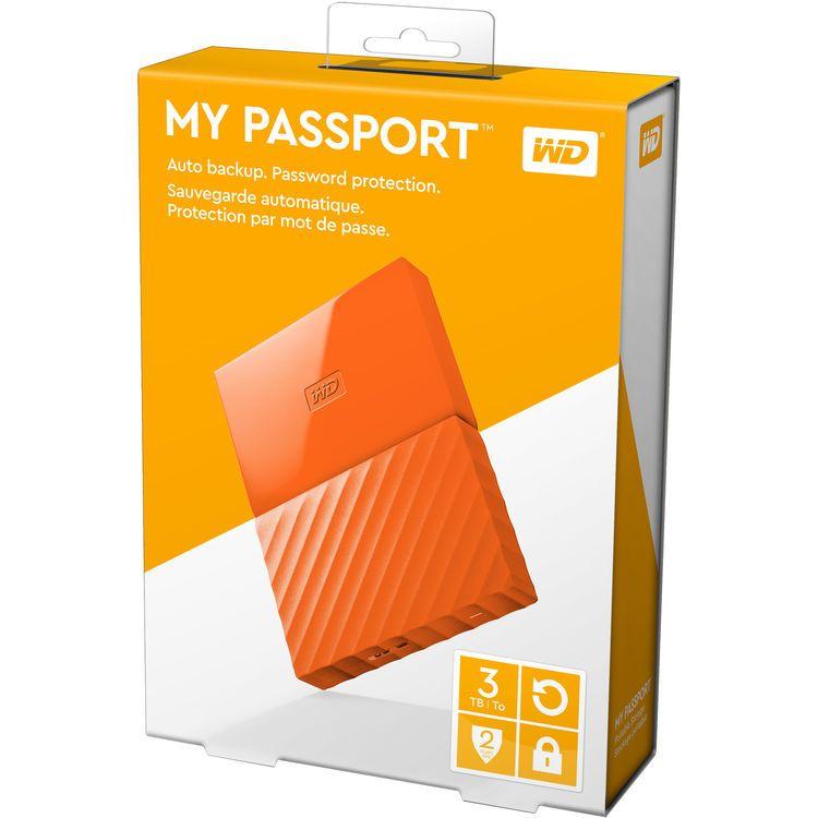 Dysk WD My Passport 3TB 2,5" USB 3.0 (pomarańczowy)