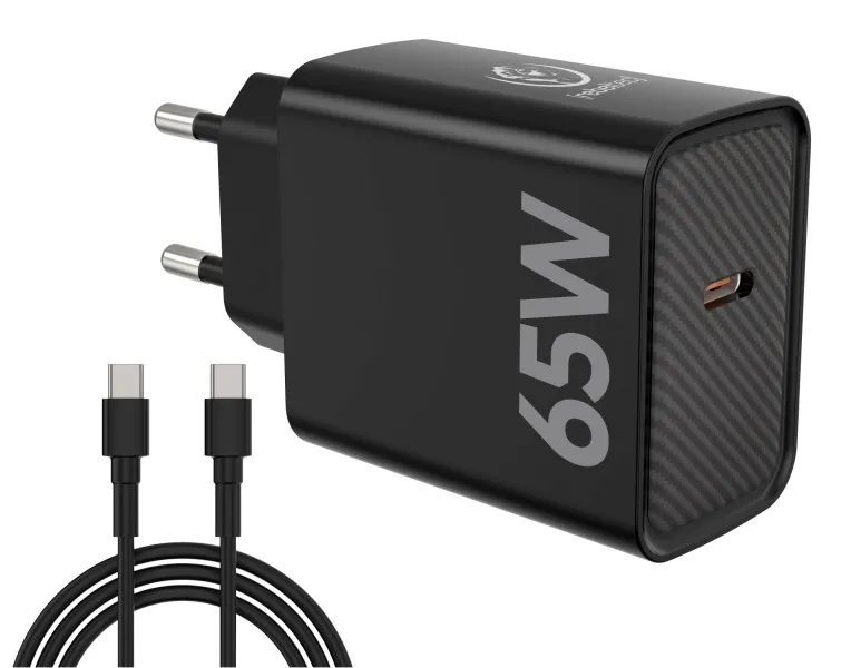 Ładowarka sieciowa Rebeltec H1065 GaN3 USB-C PD65W Czarny
